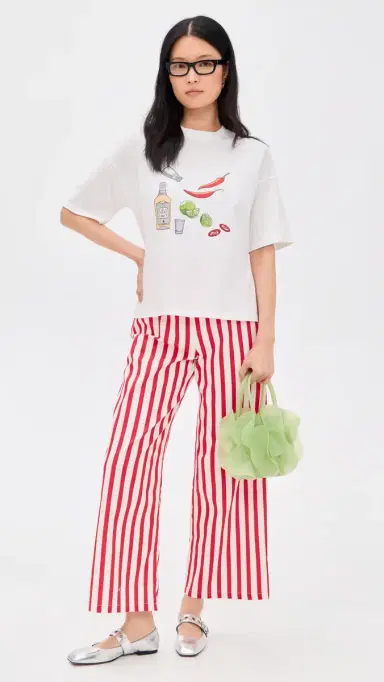 Never Fully Dressed Red Stripe Mara Trousers Red 2 | Thumbnail 5