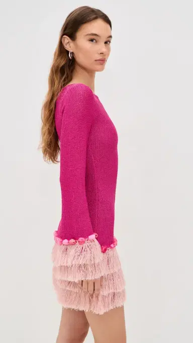 The Wolf Gang Casilda Mini Dress Flamingo | Thumbnail 4