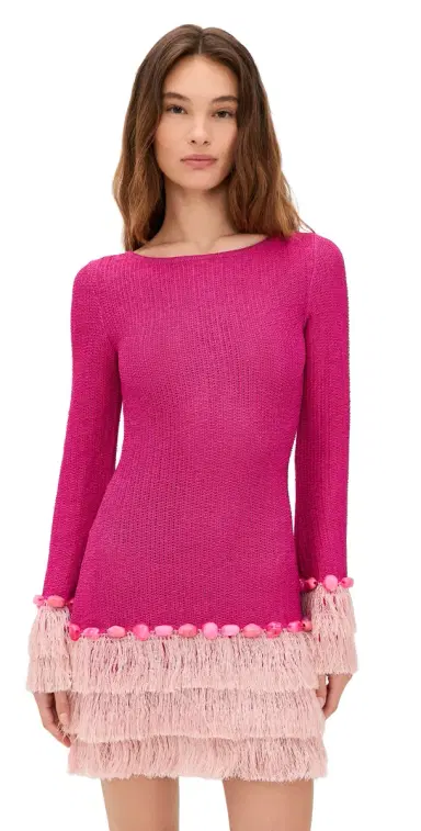 The Wolf Gang Casilda Mini Dress Flamingo | Thumbnail 1