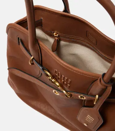 Miu Miu Aventure Medium leather tote bag | Thumbnail 3 Miu Miu Aventure Medium leather tote bag | Thumbnail 3