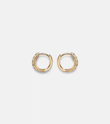 Stone and Strand Dainty Boulevard 14kt gold huggie earrings with diamonds | Thumbnail 2