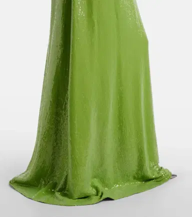 Oscar de la Renta Floral-appliqué sequined jersey gown | Thumbnail 3