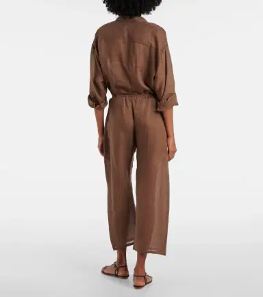 LESET Niko ramie cropped barrel-leg pants | Thumbnail 4