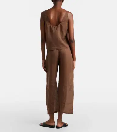 LESET Niko ramie cropped barrel-leg pants | Thumbnail 6