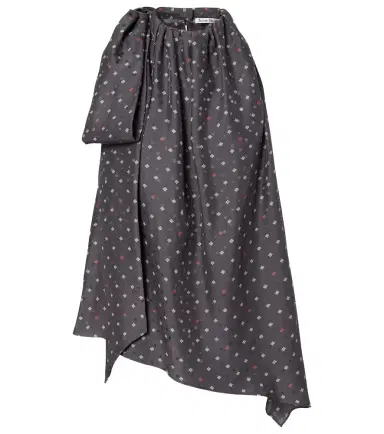 Acne Studios Bow-detail printed asymmetric silk top | Thumbnail 1