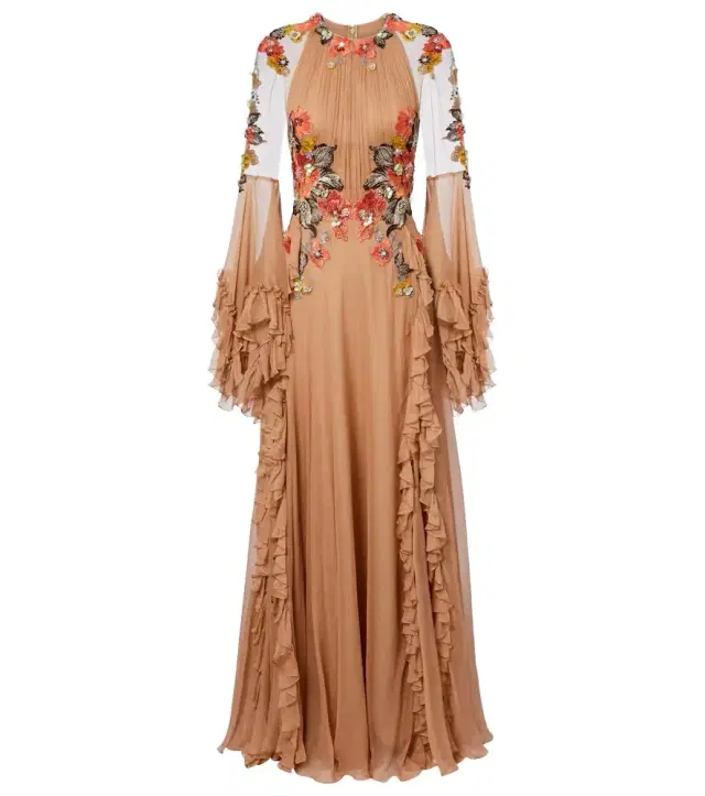 Zilara embellished silk georgette gown