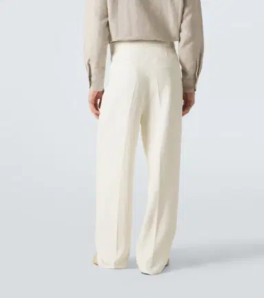 Zegna Wool and linen wide-leg pants | Thumbnail 3