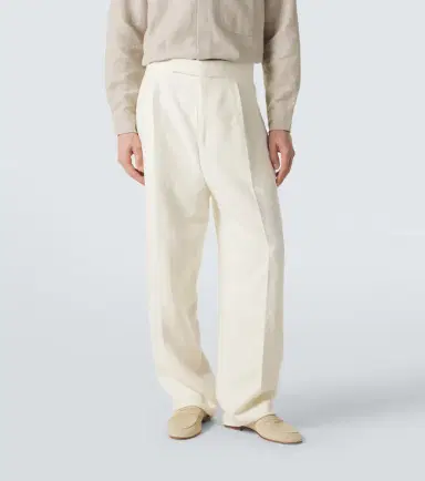 Zegna Wool and linen wide-leg pants | Thumbnail 4