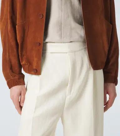 Zegna Wool and linen wide-leg pants | Thumbnail 5