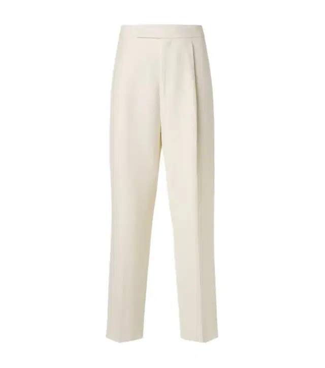 Wool and linen wide-leg pants