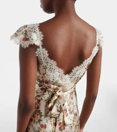 DÔEN Dôen Fiona lace-trimmed silk midi dress | Thumbnail 5