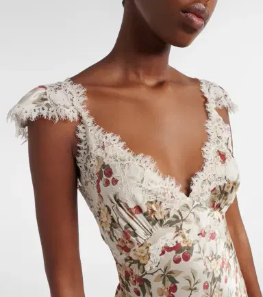 DÔEN Dôen Fiona lace-trimmed silk midi dress | Thumbnail 6