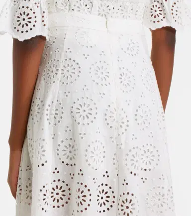 Frame The Deco broderie anglaise cotton midi skirt | Thumbnail 3
