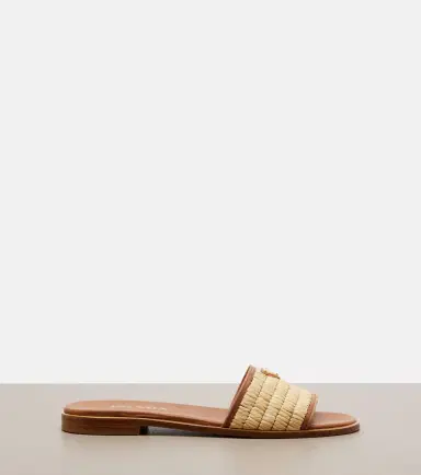 Prada Leather and raffia slides | Thumbnail 2 Prada Leather and raffia slides | Thumbnail 2