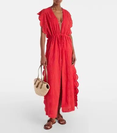 Melissa Odabash Talitha broderie anglaise cotton kaftan | Thumbnail 3