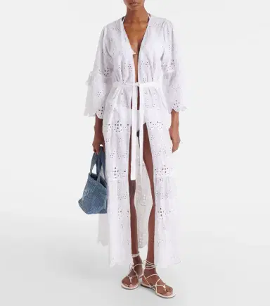 Melissa Odabash Talitha broderie anglaise belted cotton kaftan | Thumbnail 5