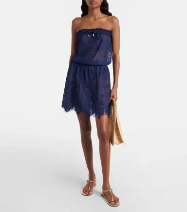 Melissa Odabash Isla HS cotton-blend lace romper | Thumbnail 3
