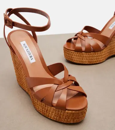 Aquazzura Copacabana leather wedge sandals | Thumbnail 2