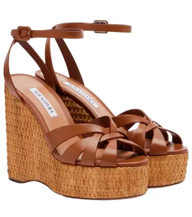 Aquazzura Copacabana leather wedge sandals | Thumbnail 1
