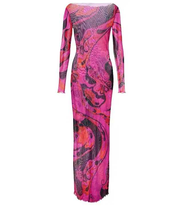 Pucci Orchidee tulle maxi dress