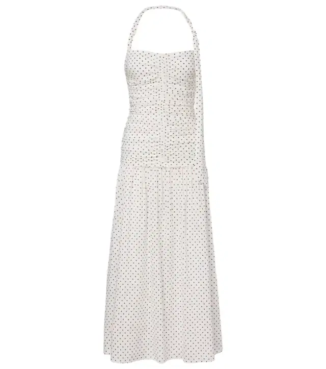 Posse Edie polka-dot halterneck midi dress