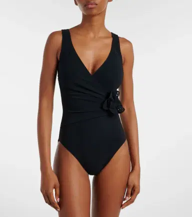Karla Colletto Rosetta floral-appliqué swimsuit | Thumbnail 5