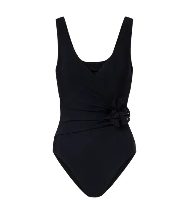 Karla Colletto Rosetta floral-appliqué swimsuit