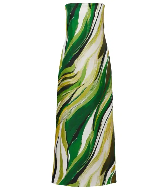 Christopher Esber Strapless printed silk gown