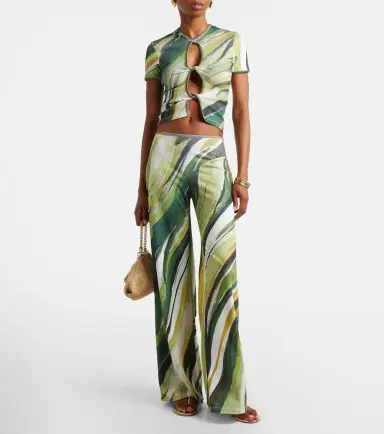 Christopher Esber Printed ribbed-knit jersey top | Thumbnail 3