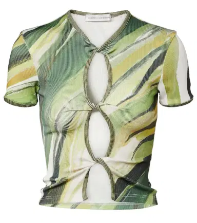 Christopher Esber Printed ribbed-knit jersey top | Thumbnail 1