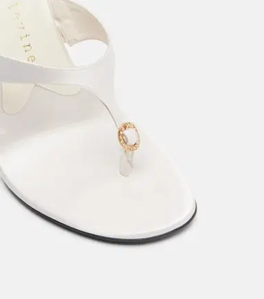 Herbert Levine Kiss And Tell embellished satin thong sandals | Thumbnail 2