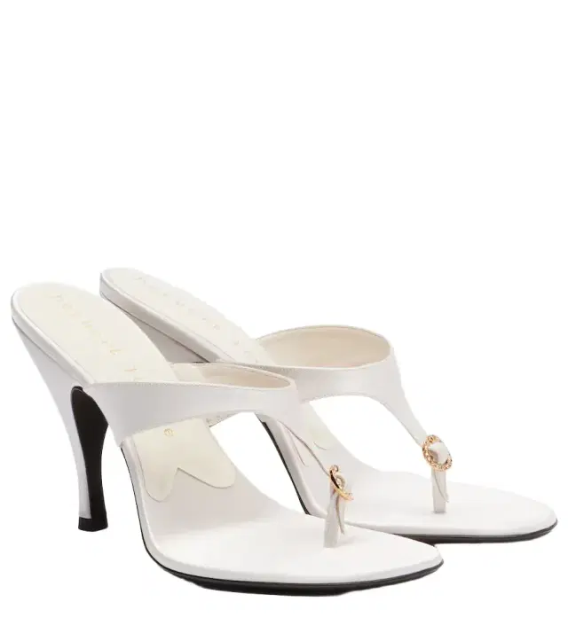 Herbert Levine Kiss And Tell embellished satin thong sandals