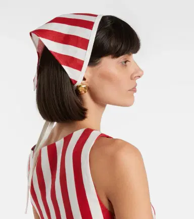 Posse Pamela striped linen head wrap | Thumbnail 2 Posse Pamela striped linen head wrap | Thumbnail 2