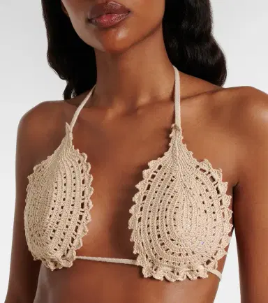 The Attico Crochet cotton bikini top | Thumbnail 2