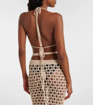The Attico Crochet cotton bikini top | Thumbnail 3