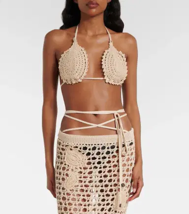 The Attico Crochet cotton bikini top | Thumbnail 4