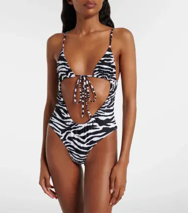 The Attico Cutout zebra-print swimsuit | Thumbnail 4