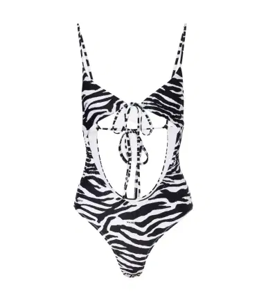 The Attico Cutout zebra-print swimsuit | Thumbnail 1