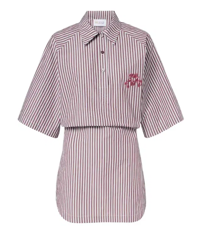 Striped cotton polo dress