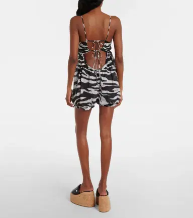 The Attico Zebra-print cotton muslin romper | Thumbnail 2 The Attico Zebra-print cotton muslin romper | Thumbnail 2