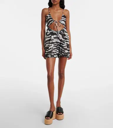 The Attico Zebra-print cotton muslin romper | Thumbnail 5 The Attico Zebra-print cotton muslin romper | Thumbnail 5