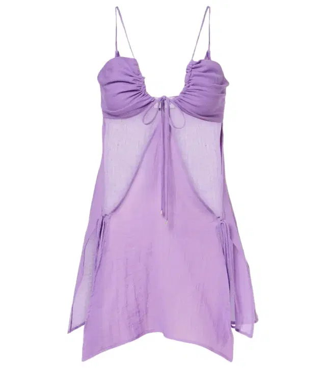The Attico Cutout cotton muslin minidress