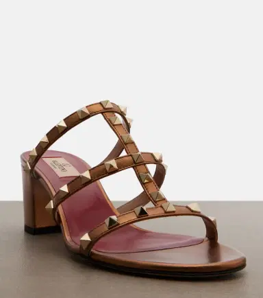 Valentino Garavani Rockstud metallic leather mules | Thumbnail 2