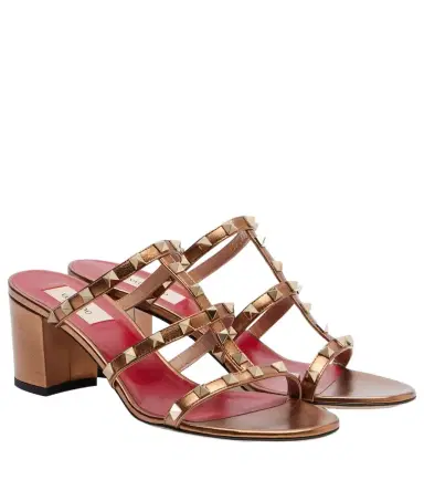 Valentino Garavani Rockstud metallic leather mules | Thumbnail 1