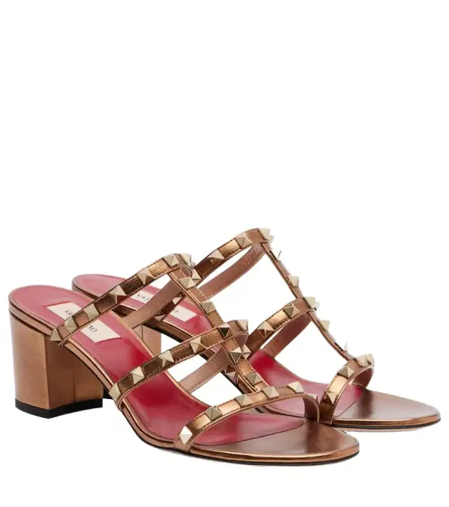 Valentino Garavani Rockstud metallic leather mules