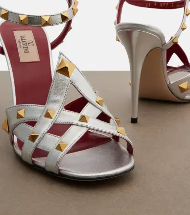 Valentino Garavani Rockstud metallic leather sandals | Thumbnail 3 Valentino Garavani Rockstud metallic leather sandals | Thumbnail 3