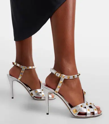 Valentino Garavani Rockstud metallic leather sandals | Thumbnail 5 Valentino Garavani Rockstud metallic leather sandals | Thumbnail 5