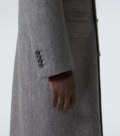 Canali Double-breasted wool and silk coat | Thumbnail 3