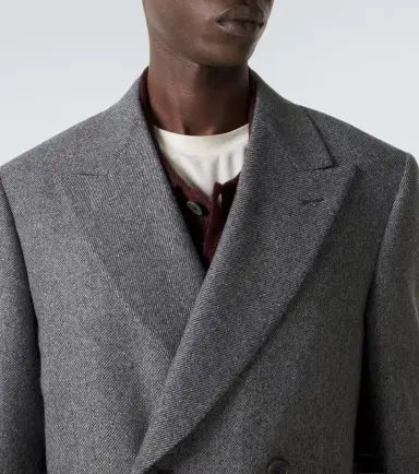 Canali Double-breasted wool and silk coat | Thumbnail 4
