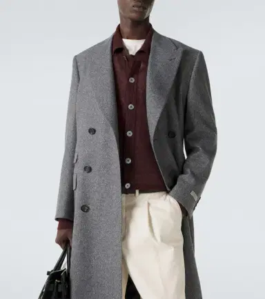 Canali Double-breasted wool and silk coat | Thumbnail 5